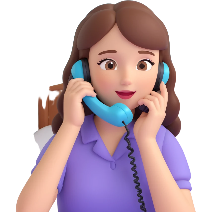 girl talking on phone bedroom background, close up pose emoji