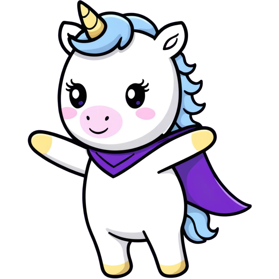 Unicorn wearing a cape emoji