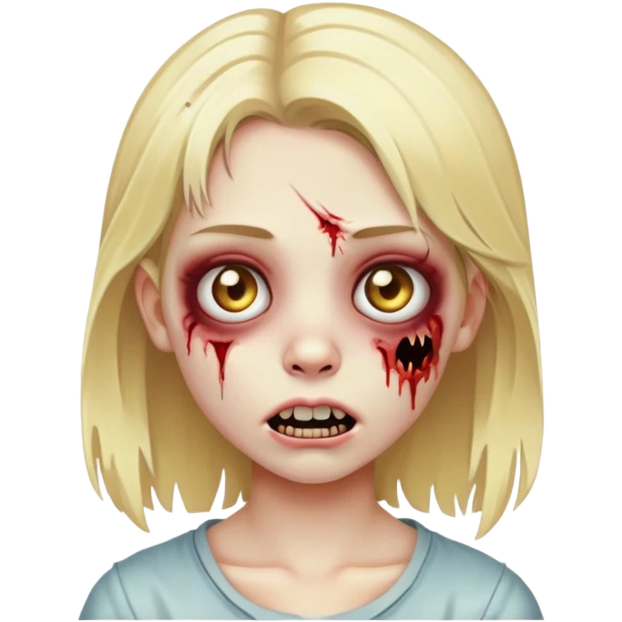 blonde zombie teen girl with medium hair blonde  emoji