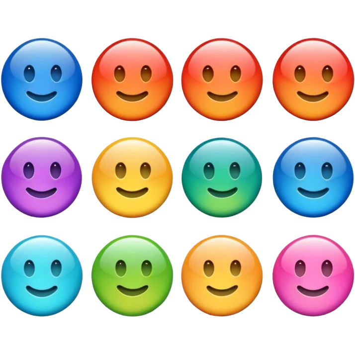 a colourful button not 3d or shading only 1 button emoji