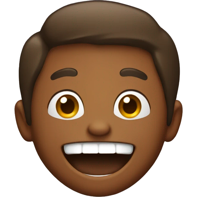 Brown skin man laughing hysterically  emoji