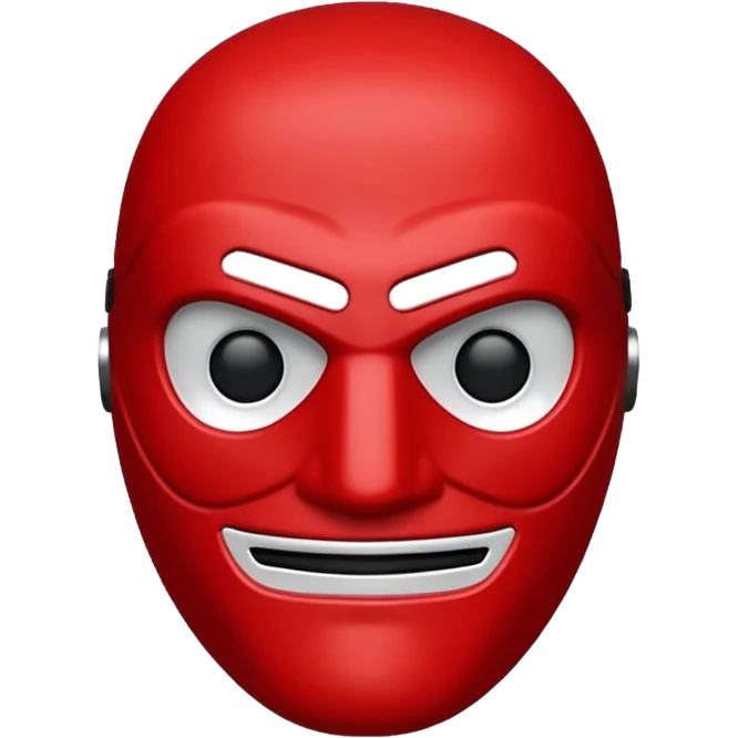 Emoji de la película La casa de papel máscara y la ropa rojo y la máscara color crema  realista  emoji