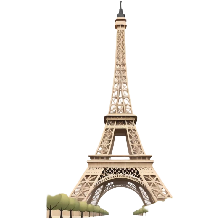 Eiffel Tower landmark with soft muted colors, not bright emoji