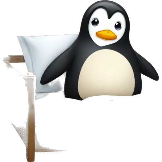 Penguin in bed emoji