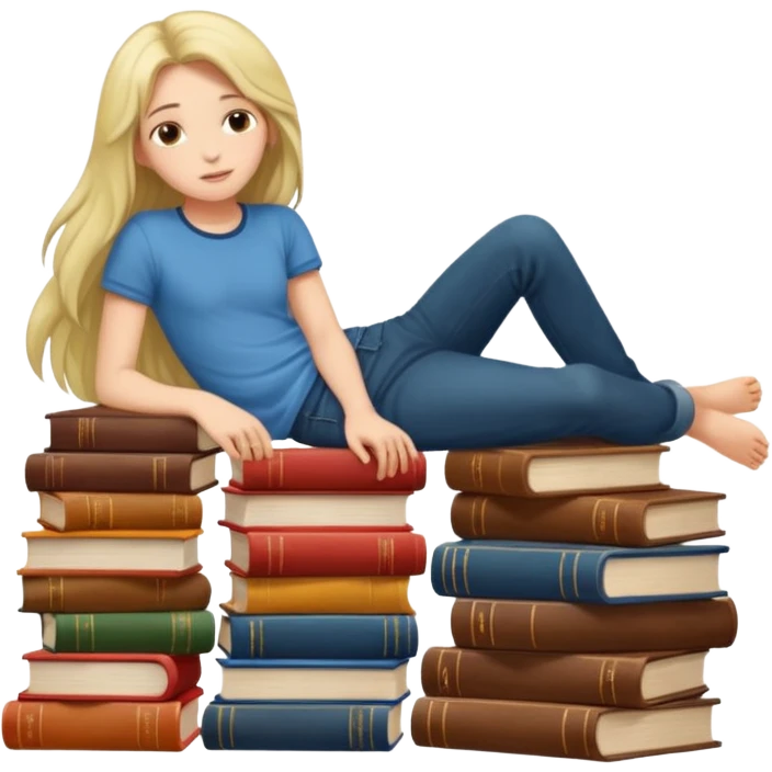books scattered full body over it  emoji
