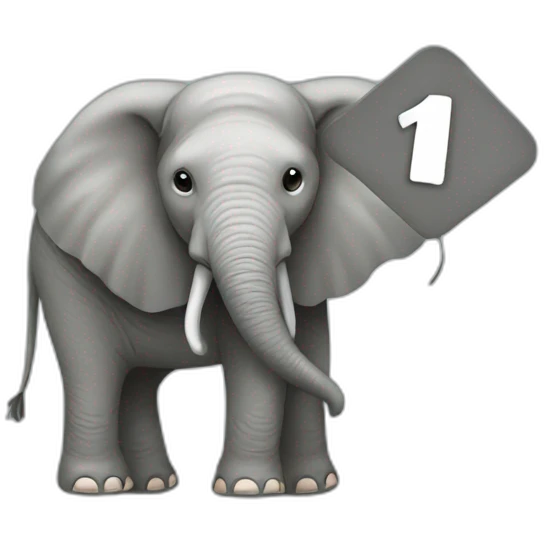 Sign that says #1 Fan with an Elephant emoji