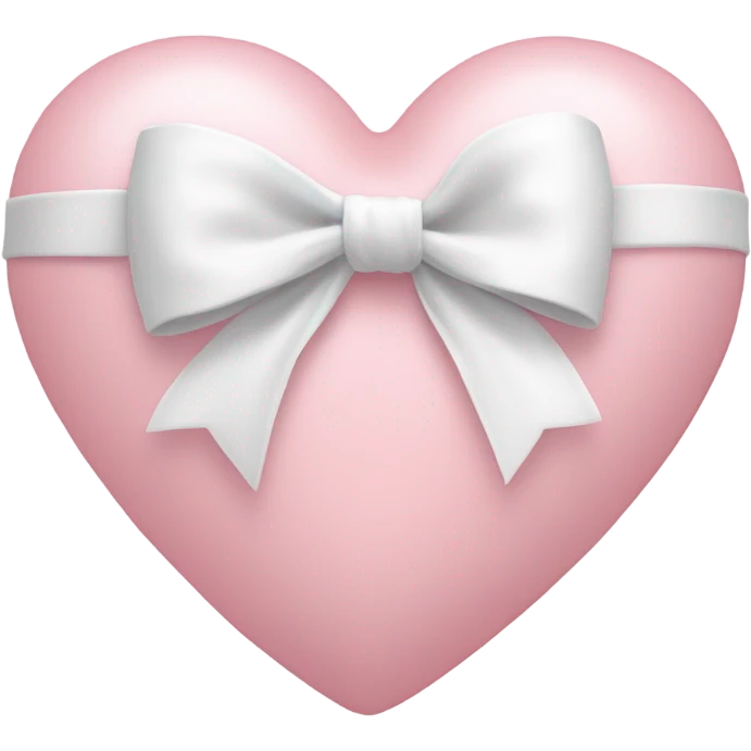 Pastel pink heart with white bow emoji