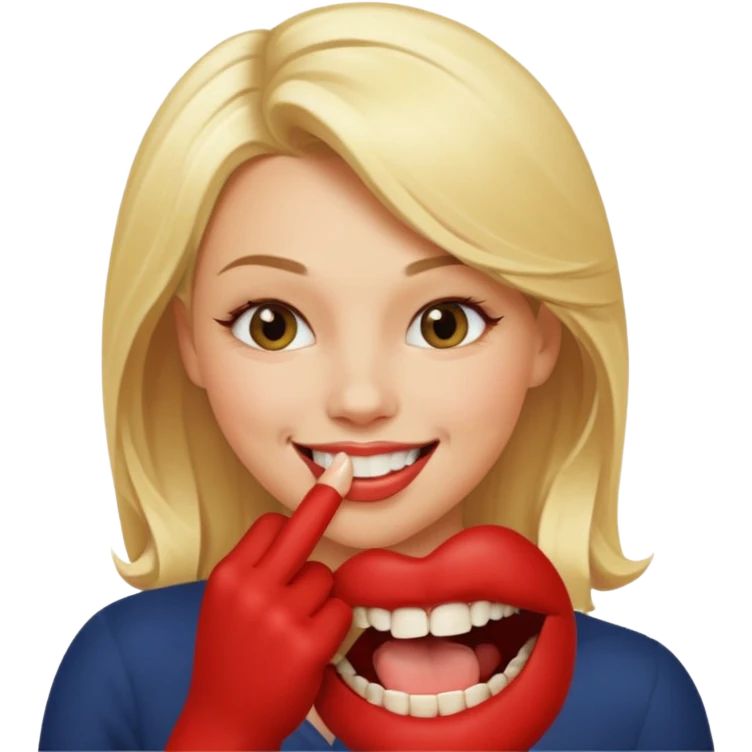 Carita sonriente sexy mordiéndose un dedo emoji