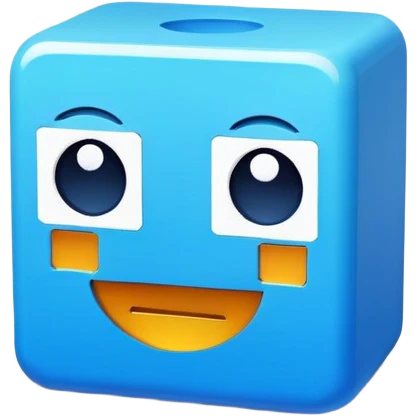 Minecraft blue pixel block emoji
