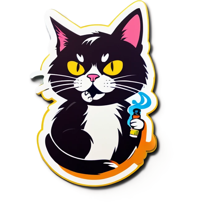 Cat smoking a vape emoji