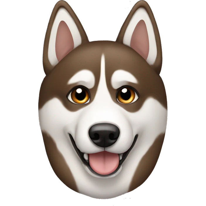 Brown and White husky with bone emoji