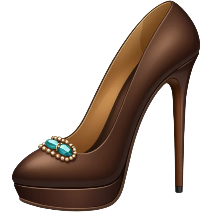 dark brown beadasseld stiletto emoji