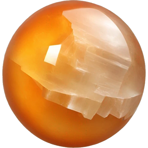 Orange Selenite crystal sphere  emoji
