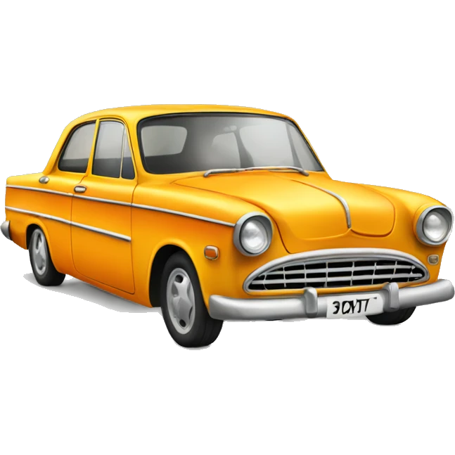 old car in yellow-orange color emoji