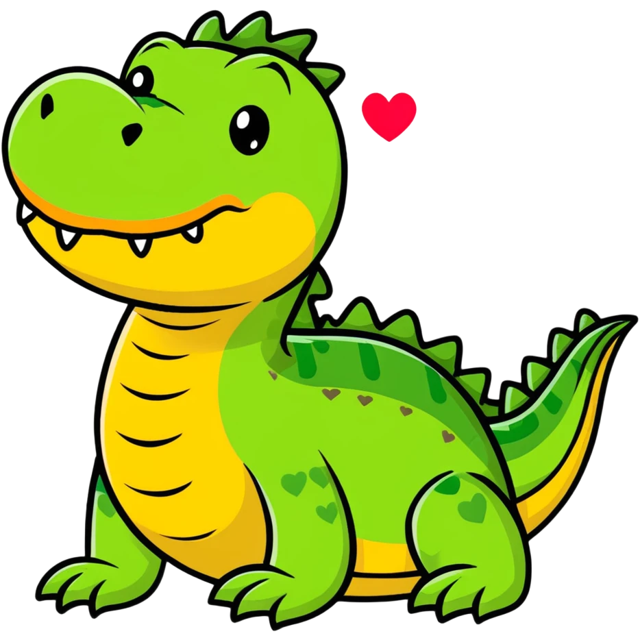 romantic crocodile with heart eyes emoji