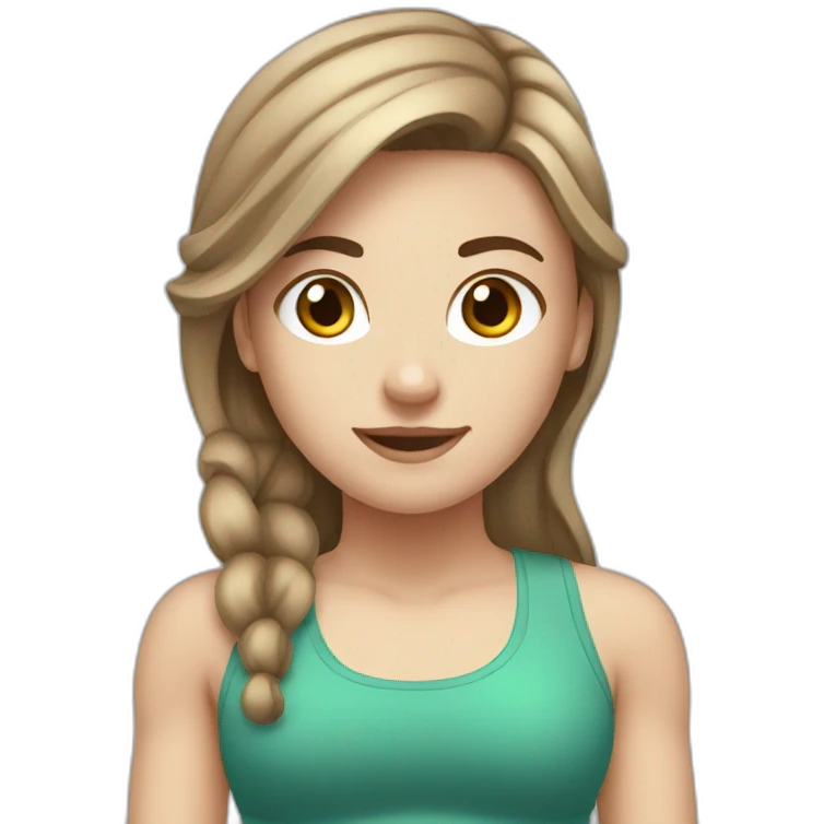 white girl with brown hair working out emoji