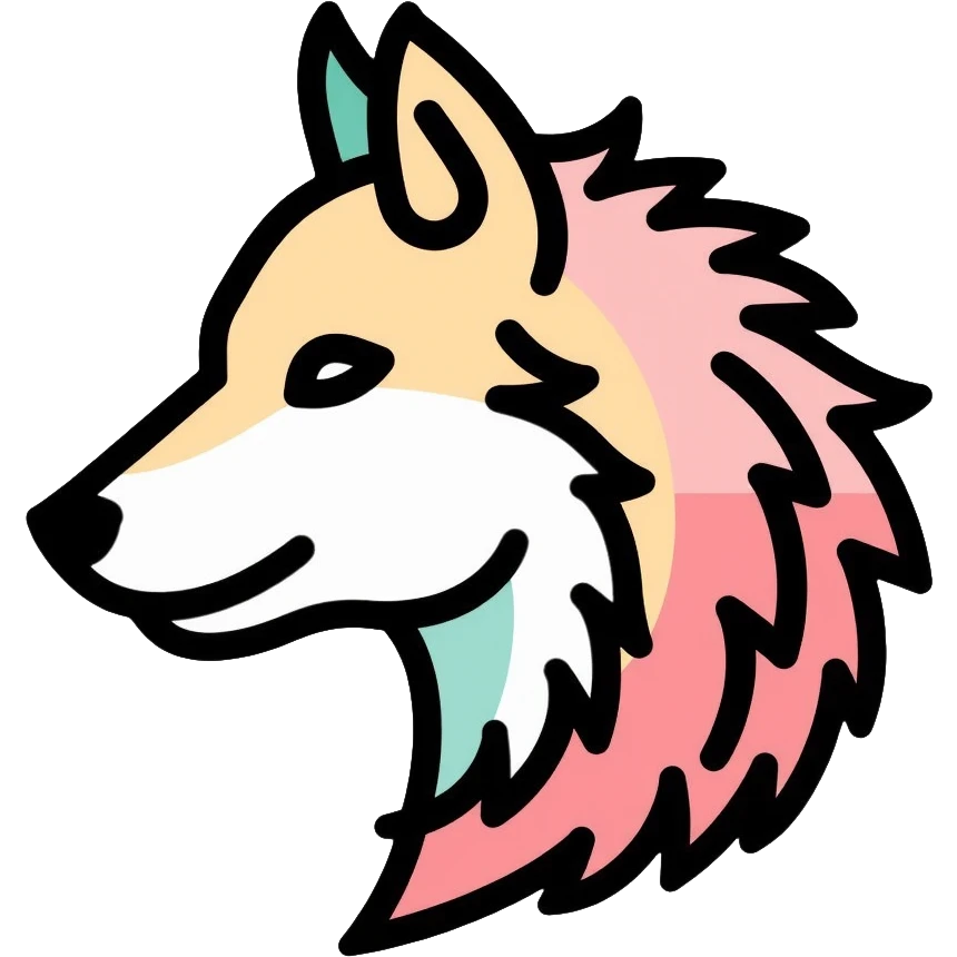 wolf profile, side view of wolf head emoji