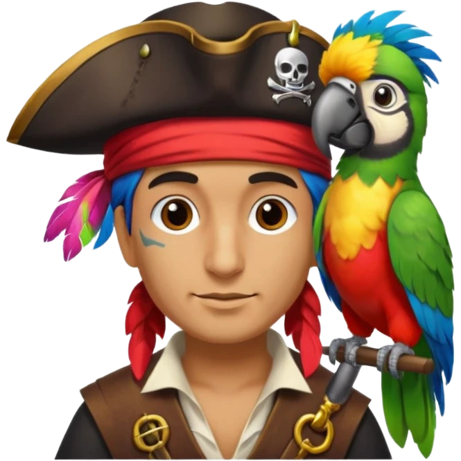 pirate and parrot emoji