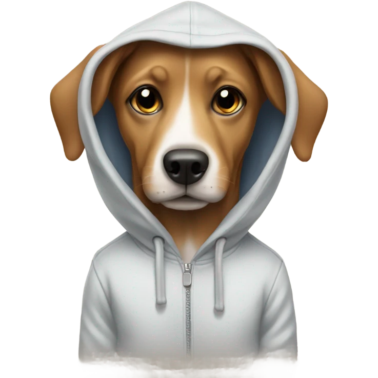 Dog wearing a hoodie emoji