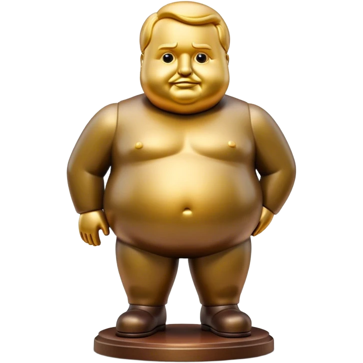 Cinematic Realistic Botero Sculpture Emoji, depicted as an exaggerated voluminous sculpture in the signature style of Fernando Botero, rendered with rich textures and vibrant artistic lighting that captures its playful grandeur. emoji
