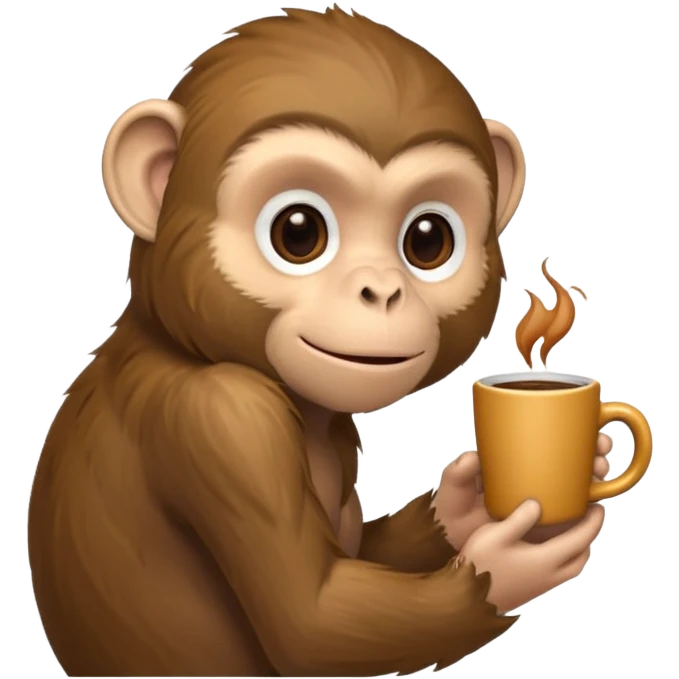 side profile monkey sipping coffee  emoji