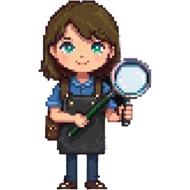 student with a magnifying glass emoji