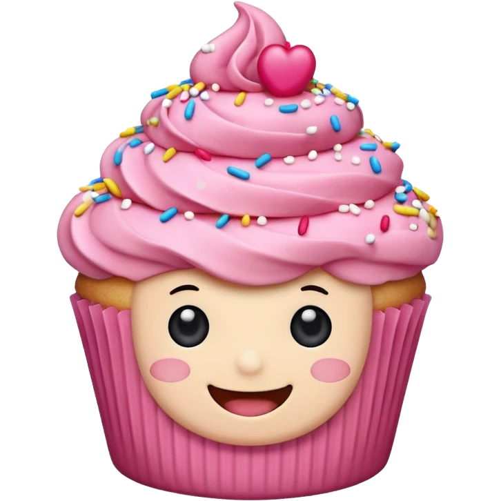 cupcake love cute with face emoji