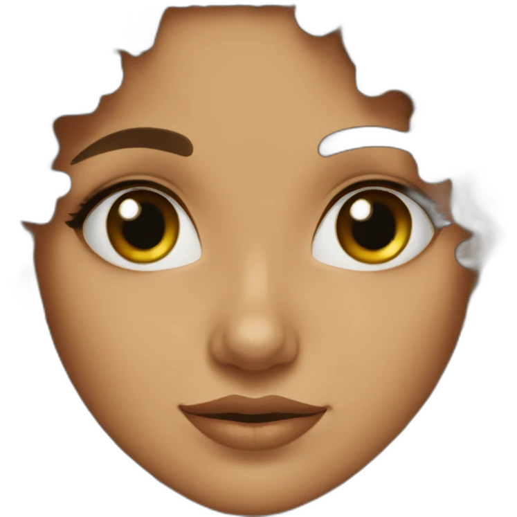 maghrebian dark long curly haired girl with black eyes emoji