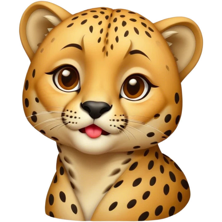 Cheetah with kisses emoji