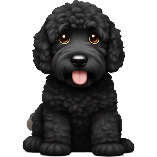 Black Bernadoodle with brown accents emoji