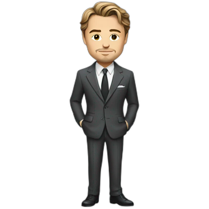 leonardo dicaprio cartoon wearing suit emoji