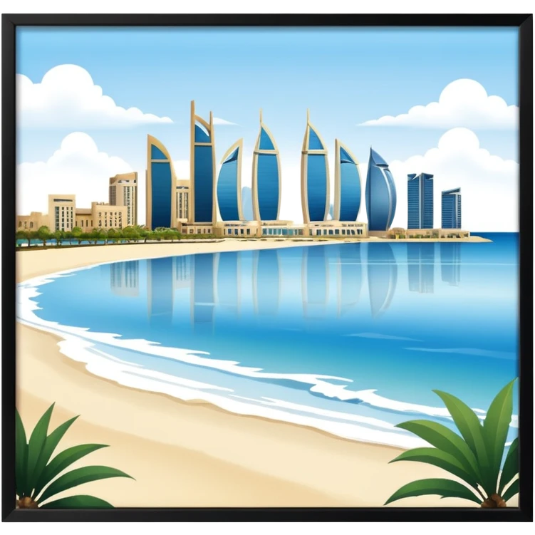 bahrain bay and four season in bahrain but from the beach/ocrean view emoji