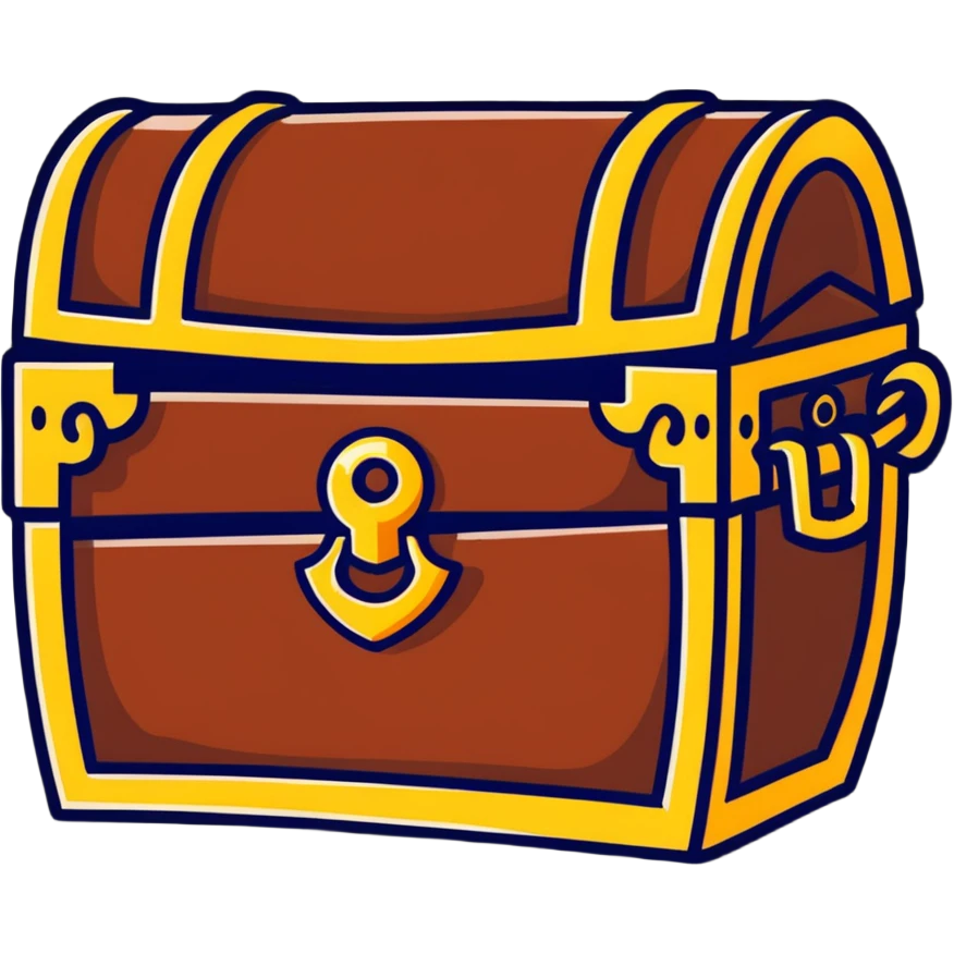 pirate treasure chest with gold emoji