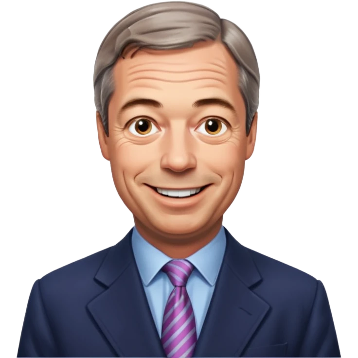 Nigel Farage, smiling, standing emoji