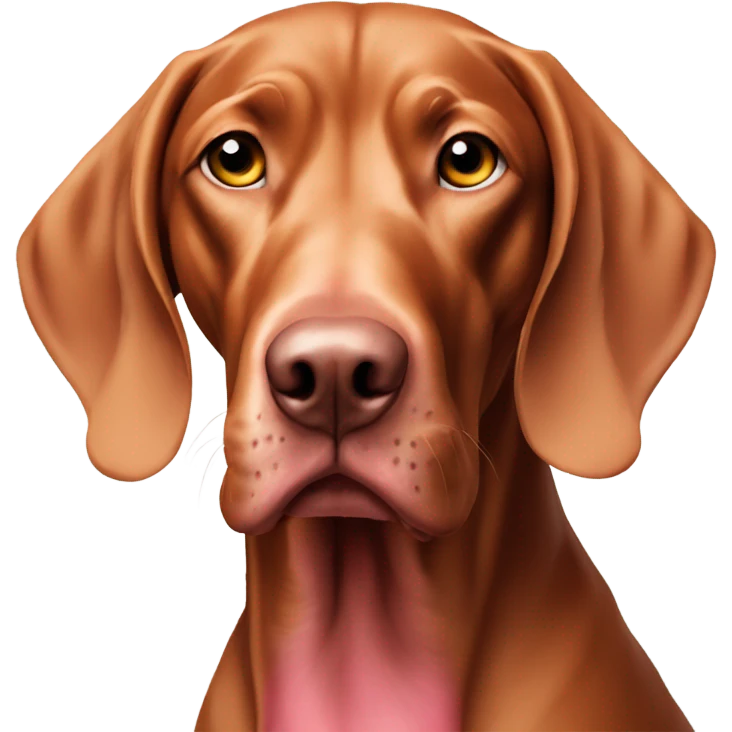Vizsla with pink nose emoji
