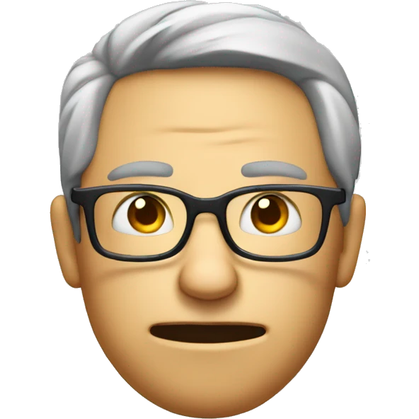 Nerd face emoji but frowning emoji