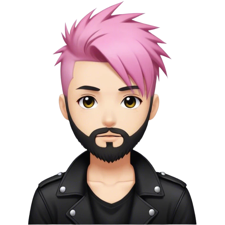 Cute Edgy Attractive Gorgeous Kawaii Anime Punk boy beard emoji