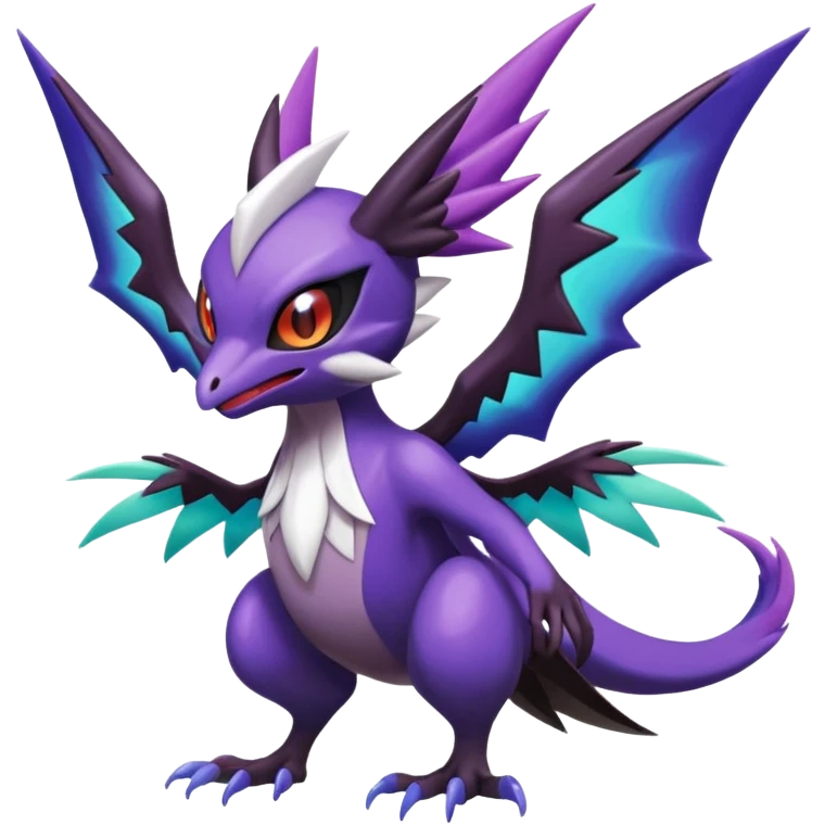 Shiny Noibat-Noivern-Silvally-Fakémon-hybrid-creature (full body)  emoji