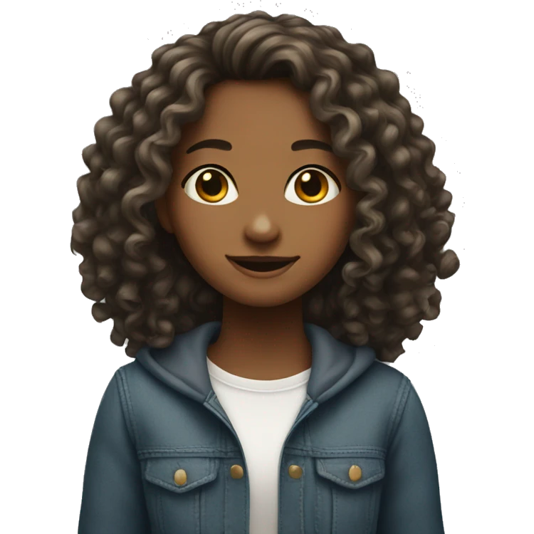 A cute ht girl wth long curly hairs  emoji