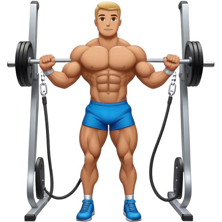 standing bodybuilder hip abduction cable machine exercise emoji