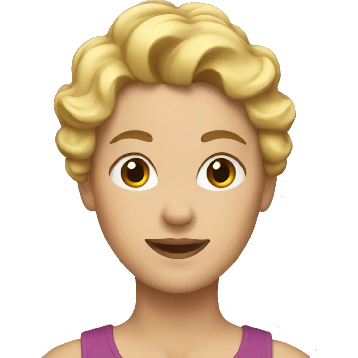 woman with short curly blonde hair running  emoji