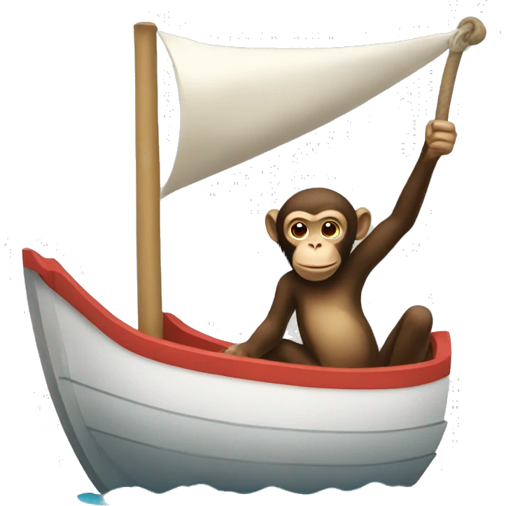 ios emoji monkey in boat emoji