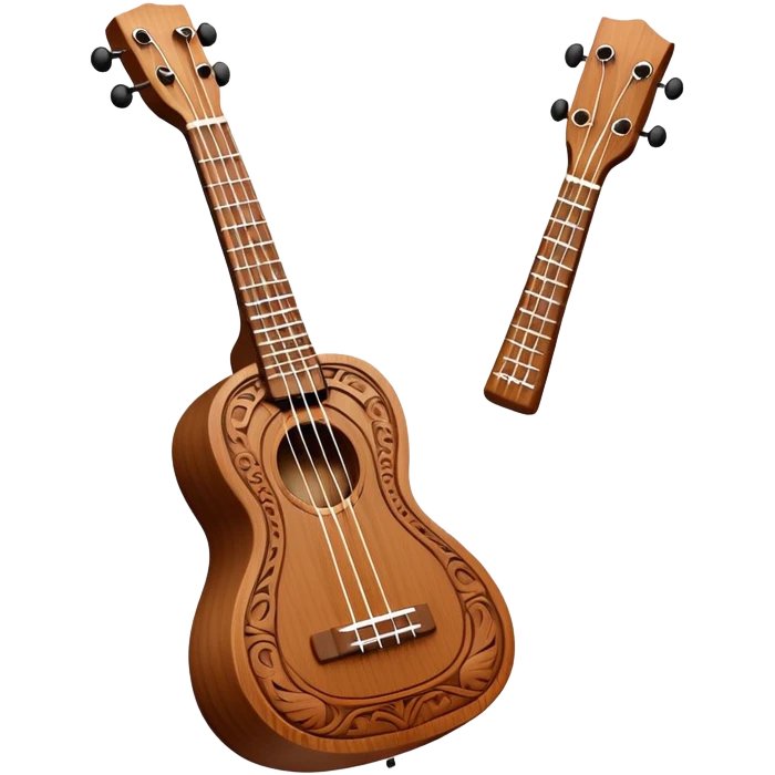 Ukulele with Hawaiian carvings emoji