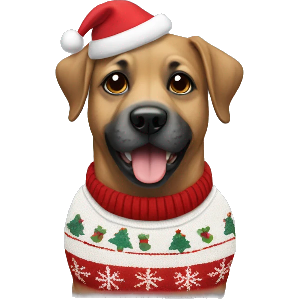 dog with a christmas jumper on  emoji