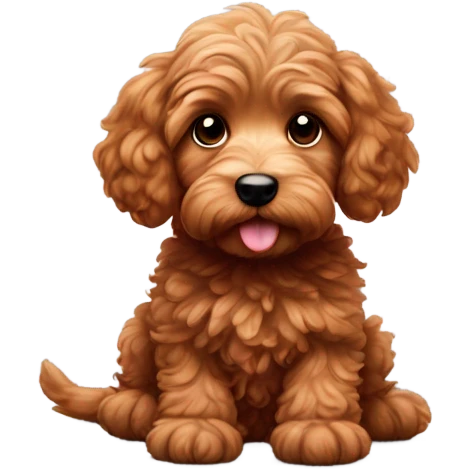Red Cockapoo puppy love emoji