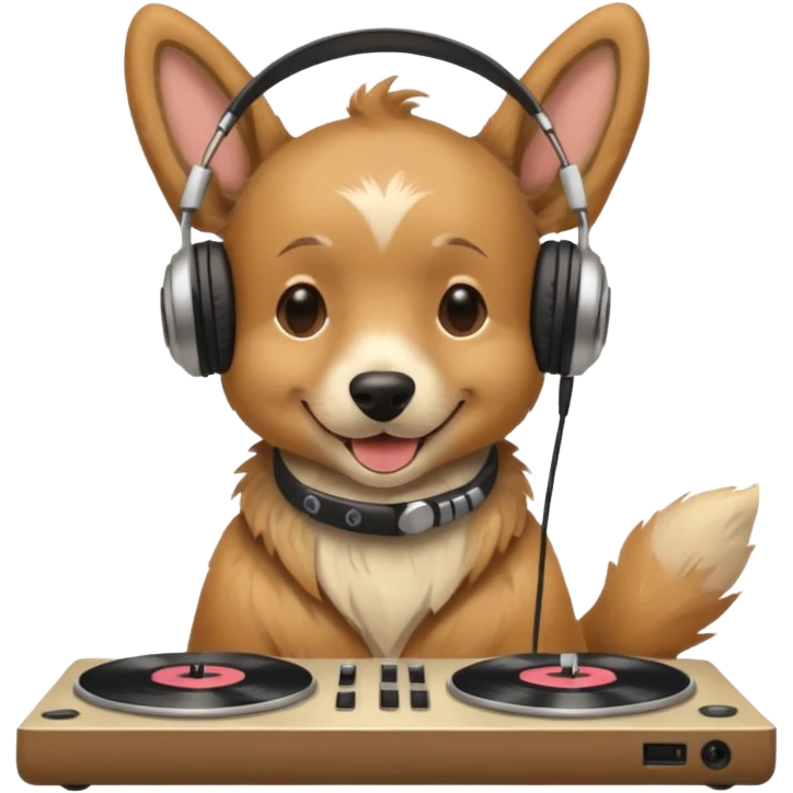 A dog as a dj  emoji