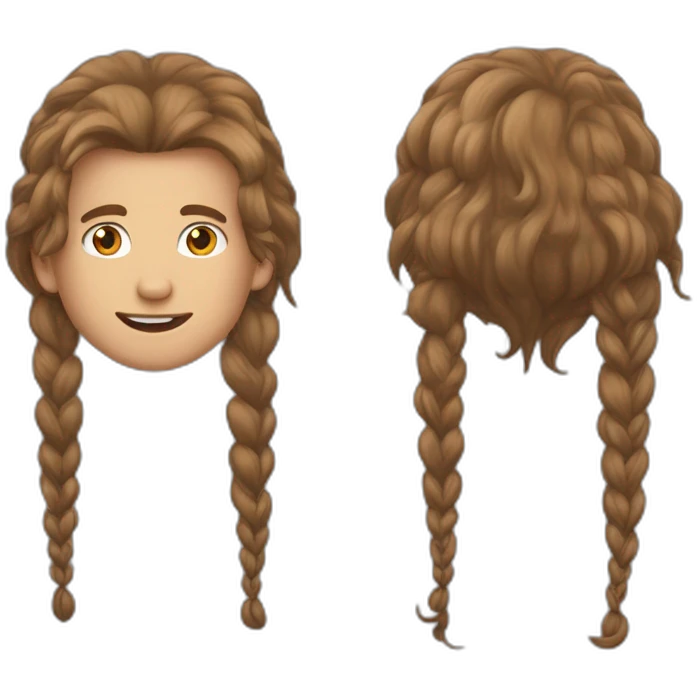 braunhaariger mann mit langen braunen haaren emoji