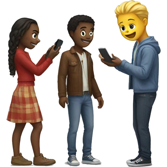 swapping phone with a friend emoji