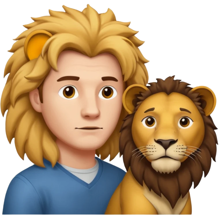 A man wanting to buy a lion. emoji