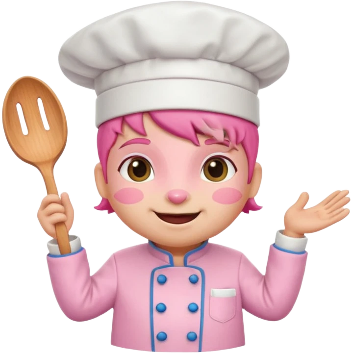 animal with pink chef costume emoji